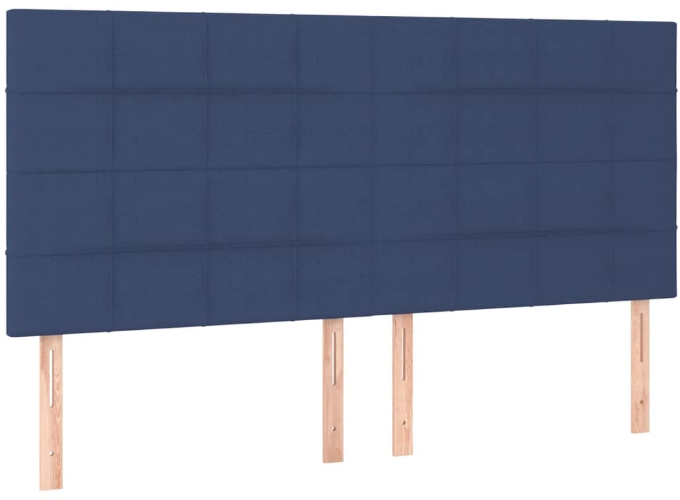 Lova su spyruoklėmis ir čiužiniu, mėlyna, 180x200 cm, audinys