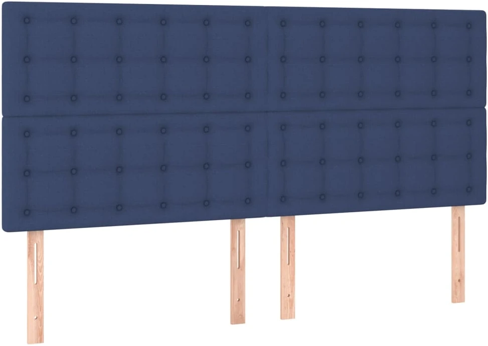 Lova su spyruoklėmis ir čiužiniu, mėlyna, 180x200 cm, audinys