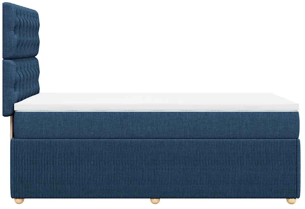 Lova su spyruoklėmis ir čiužiniu, mėlyna, 120x200 cm, audinys