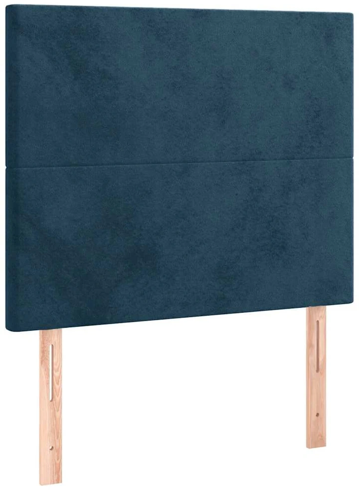 Lova su spyruoklėmis ir čiužiniu, mėlyna, 80x200cm, aksomas