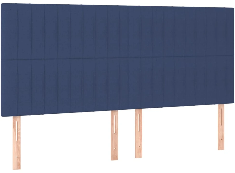Lova su spyruoklėmis ir čiužiniu, mėlyna, 160x200 cm, audinys
