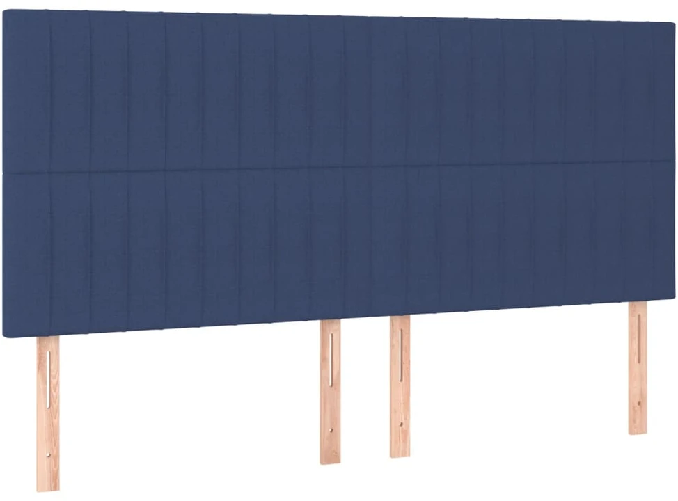 Lova su spyruoklėmis ir čiužiniu, mėlyna, 180x200 cm, audinys