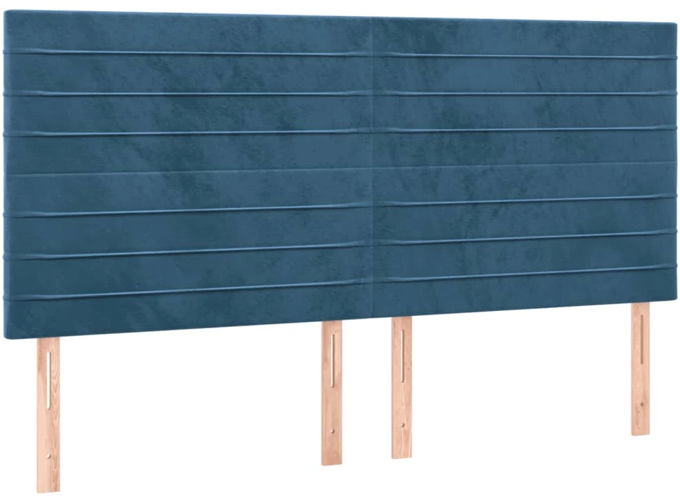 Lova su spyruoklėmis ir čiužiniu, mėlyna, 200x200 cm, aksomas
