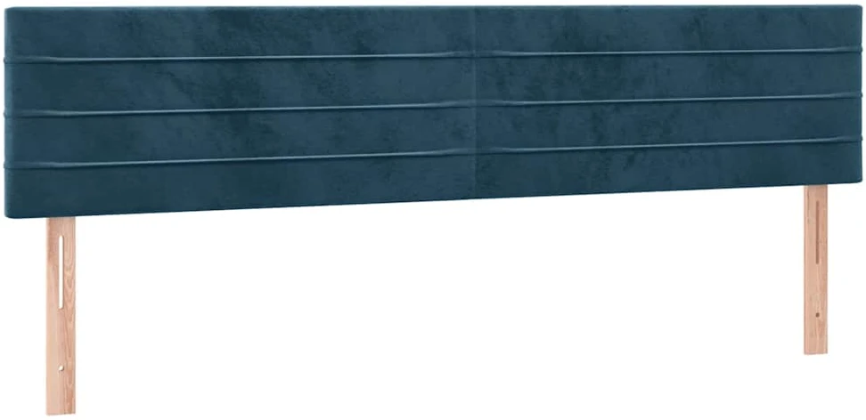 Lova su spyruoklėmis ir čiužiniu, mėlyna, 200x200 cm, aksomas