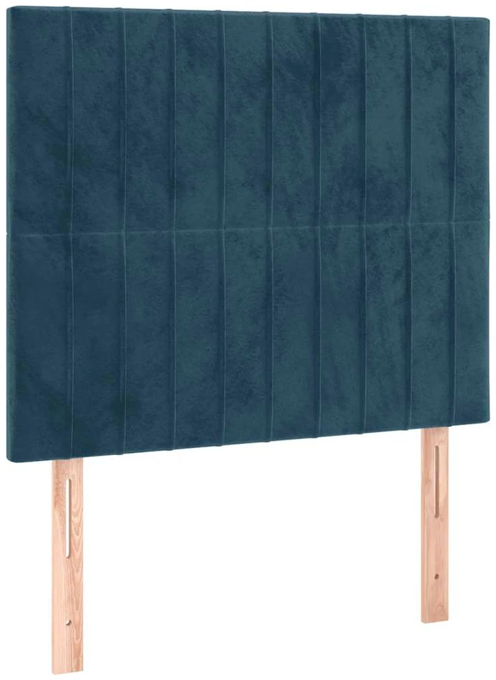 Lova su spyruoklėmis ir čiužiniu, mėlyna,90x200 cm, aksomas