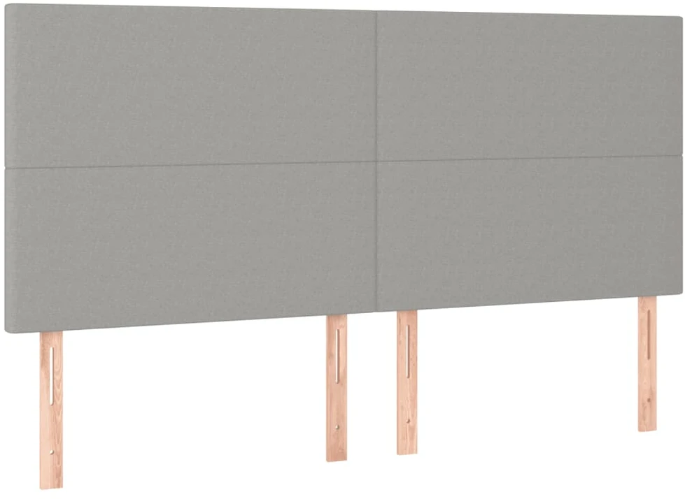 Lova su spyruoklėmis ir čiužiniu, pilka, 180x200cm, audinys