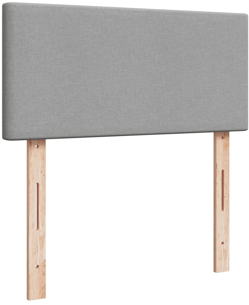 Lova su spyruoklėmis ir čiužiniu, pilka, 90x200 cm, audinys