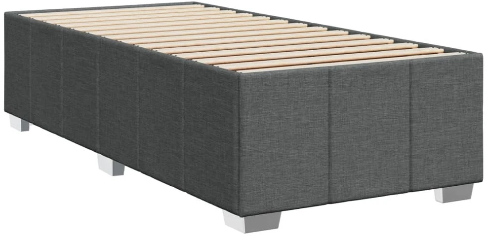 Lova su spyruoklėmis ir čiužiniu, pilka, 100x200cm, audinys