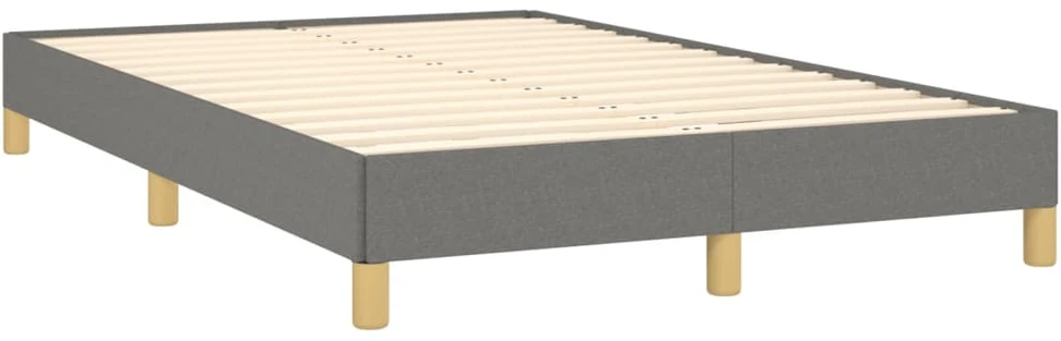 Lova su spyruoklėmis ir čiužiniu, pilka, 120x190cm, audinys