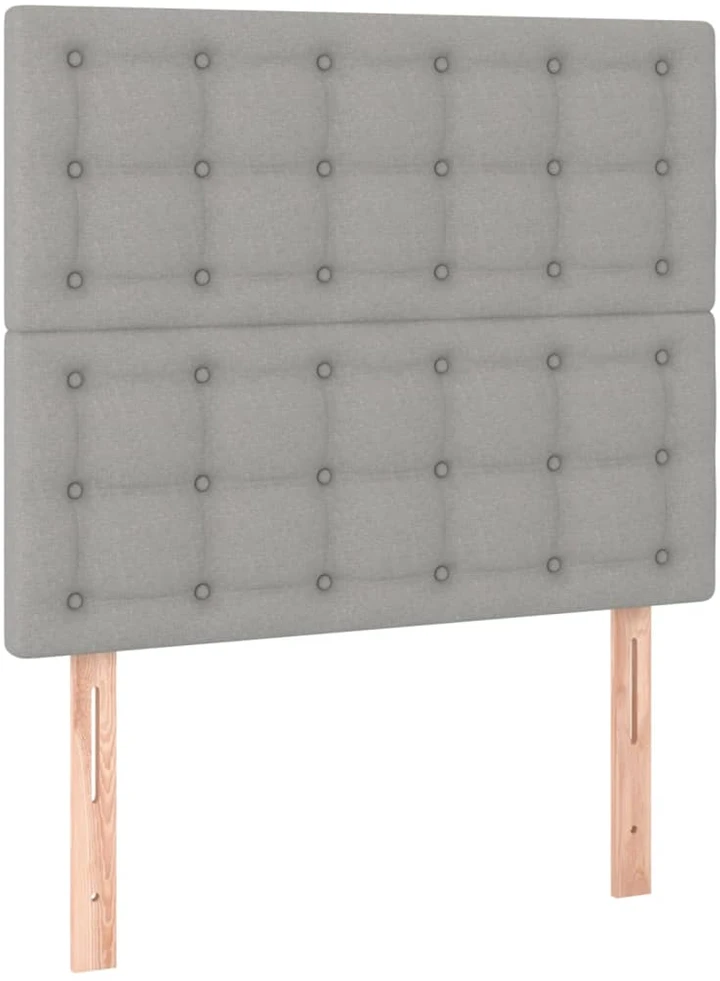 Lova su spyruoklėmis ir čiužiniu, pilka, 80x200cm, audinys
