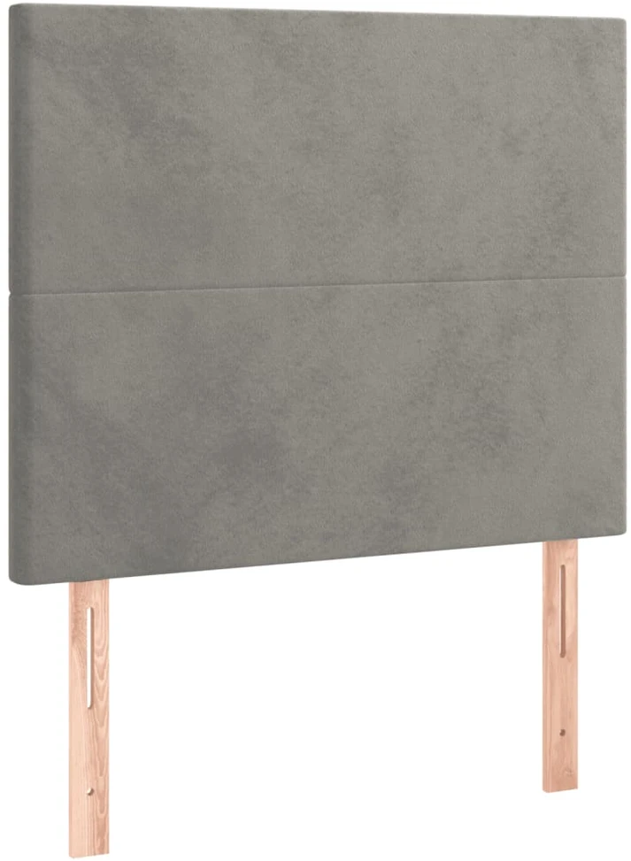 Lova su spyruoklėmis ir čiužiniu, pilka, 80x200cm, aksomas