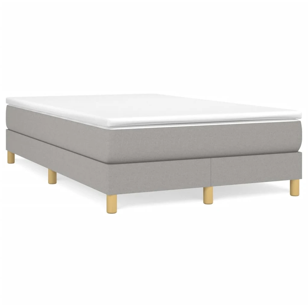 Lova su spyruoklėmis ir čiužiniu, pilka, 120x190cm, audinys