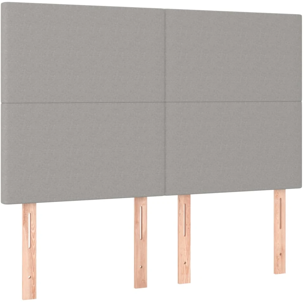 Lova su spyruoklėmis ir čiužiniu, pilkas, 140x190cm, audinys