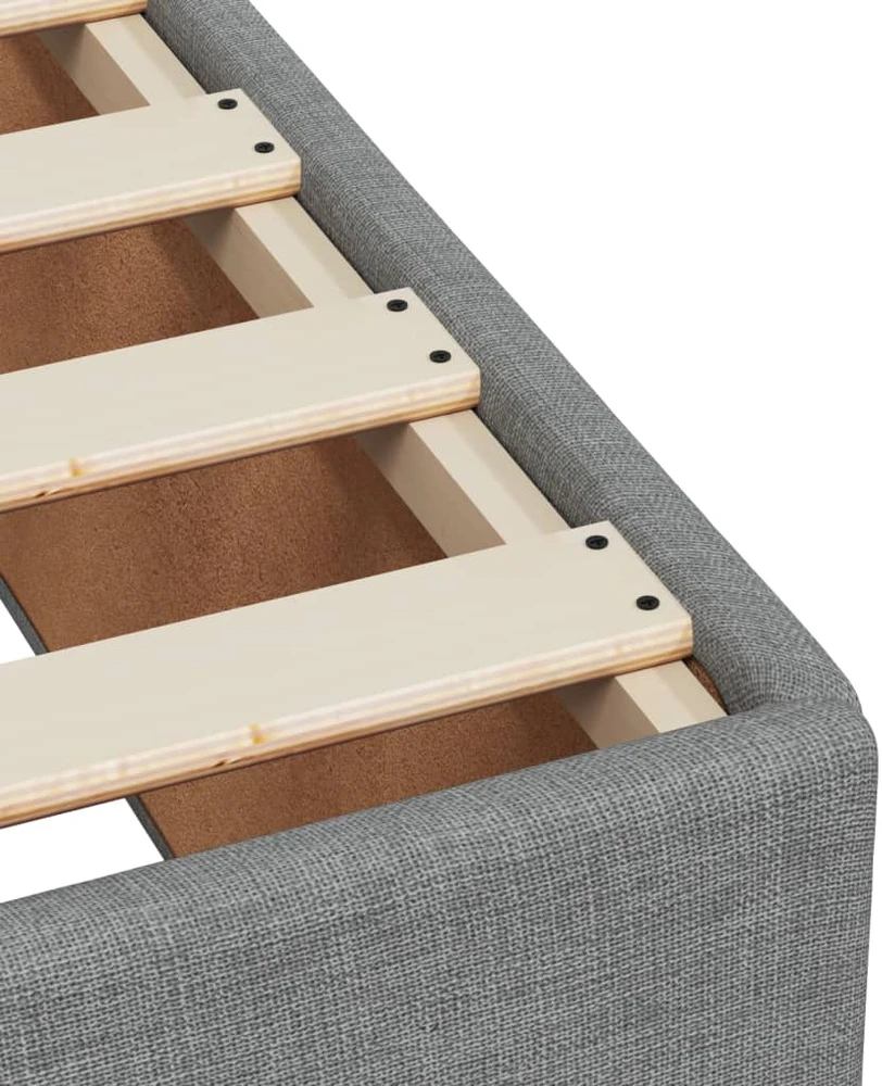 Lova su spyruoklėmis ir čiužiniu, pilkas, 140x190cm, audinys