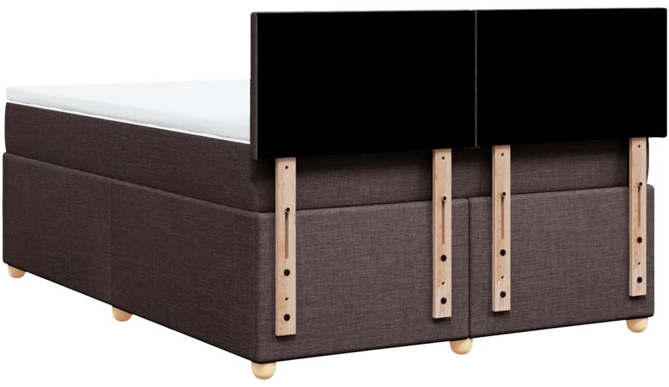 Lova su spyruoklėmis ir čiužiniu, ruda, 140x190 cm, audinys