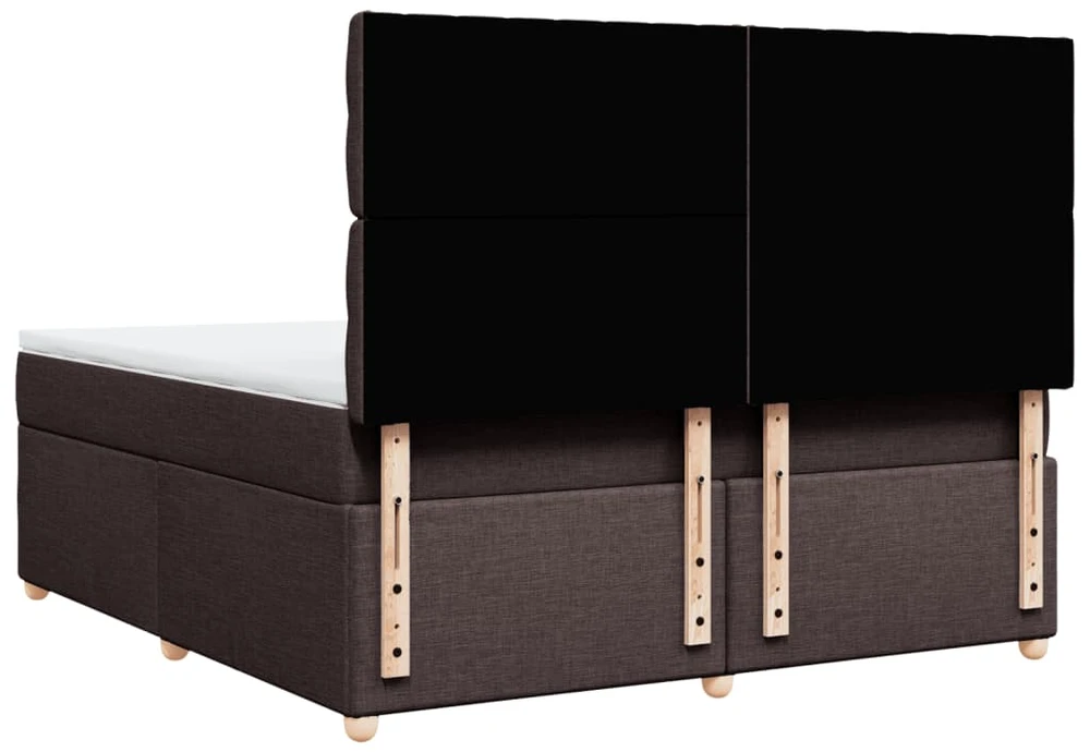 Lova su spyruoklėmis ir čiužiniu, ruda, 180x200 cm, audinys