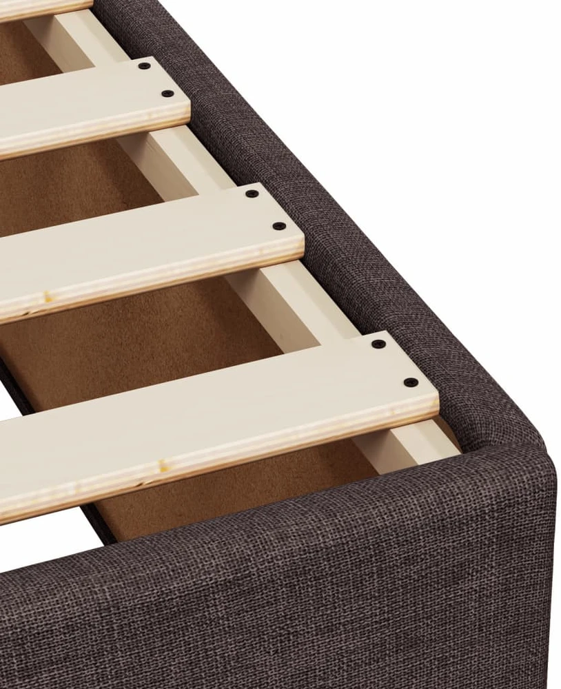 Lova su spyruoklėmis ir čiužiniu, ruda, 160x200 cm, audinys