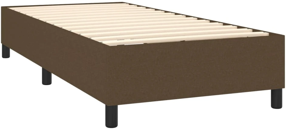 Lova su spyruoklėmis ir čiužiniu, ruda, 80x200 cm, audinys