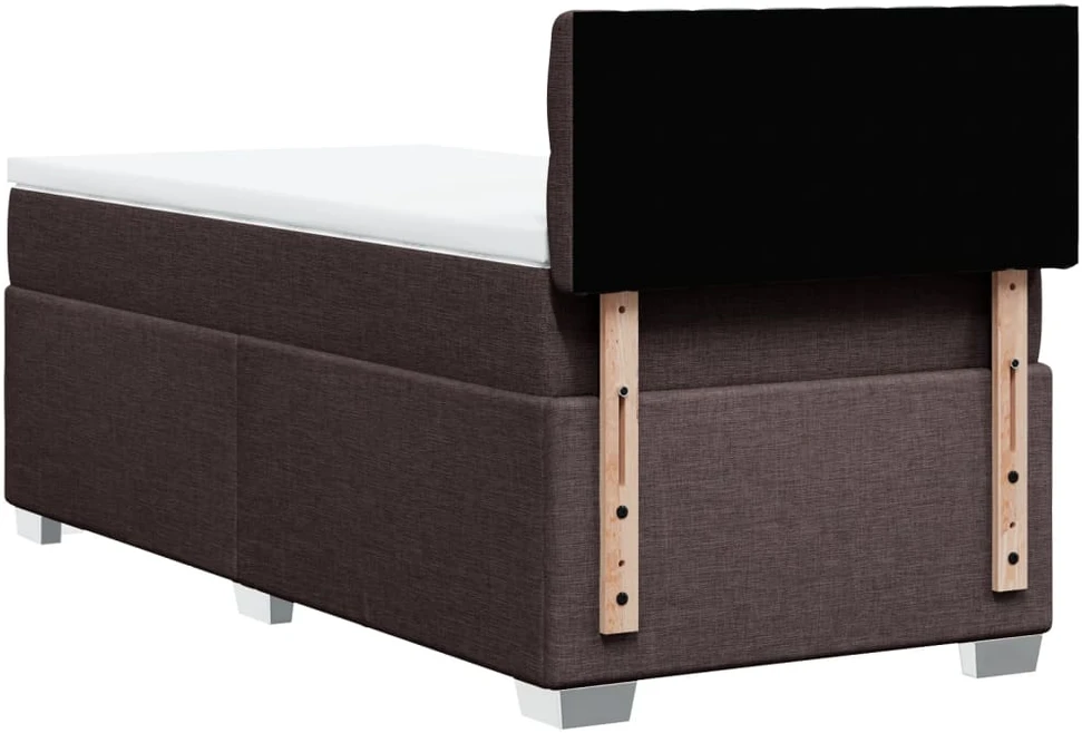 Lova su spyruoklėmis ir čiužiniu, ruda, 90x190 cm, audinys