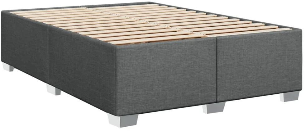 Lova su spyruoklėmis ir čiužiniu, tamsiai pilka, 140x200 cm