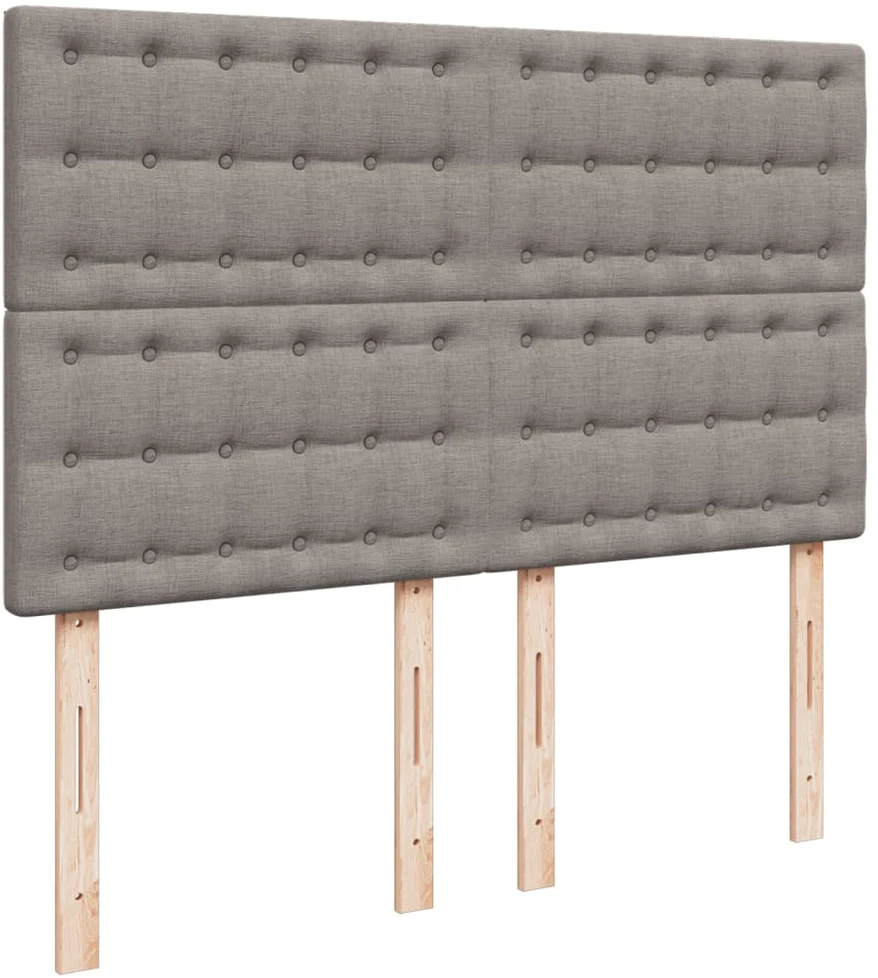 Lova su spyruoklėmis ir čiužiniu, taupe, 140x200 cm, audinys