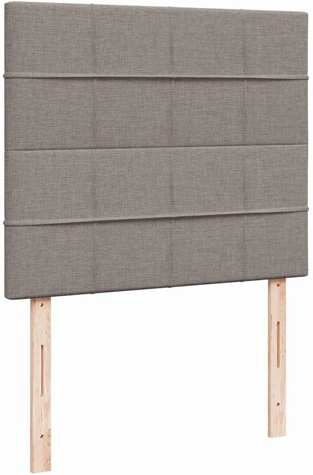 Lova su spyruoklėmis ir čiužiniu, taupe, 120x190cm, audinys