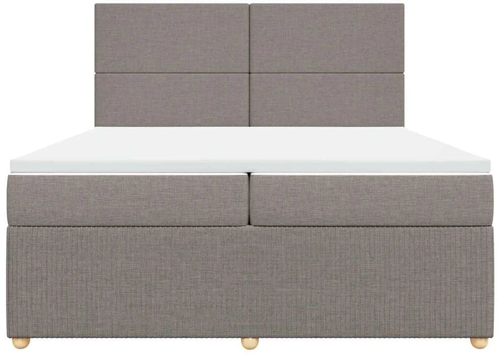Lova su spyruoklėmis ir čiužiniu, taupe, 200x200 cm, audinys