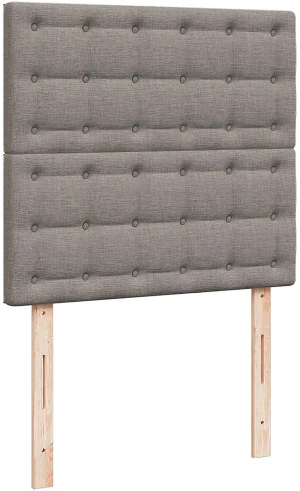 Lova su spyruoklėmis ir čiužiniu, taupe, 100x200cm, audinys