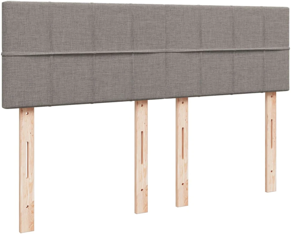 Lova su spyruoklėmis ir čiužiniu, taupe, 140x190 cm, audinys