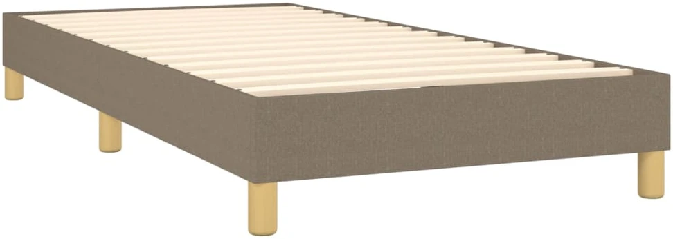 Lova su spyruoklėmis ir čiužiniu, taupe, 80x200 cm, audinys