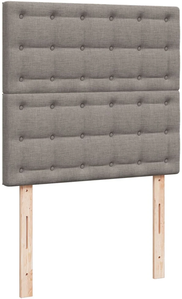 Lova su spyruoklėmis ir čiužiniu, taupe, 90x200 cm, audinys
