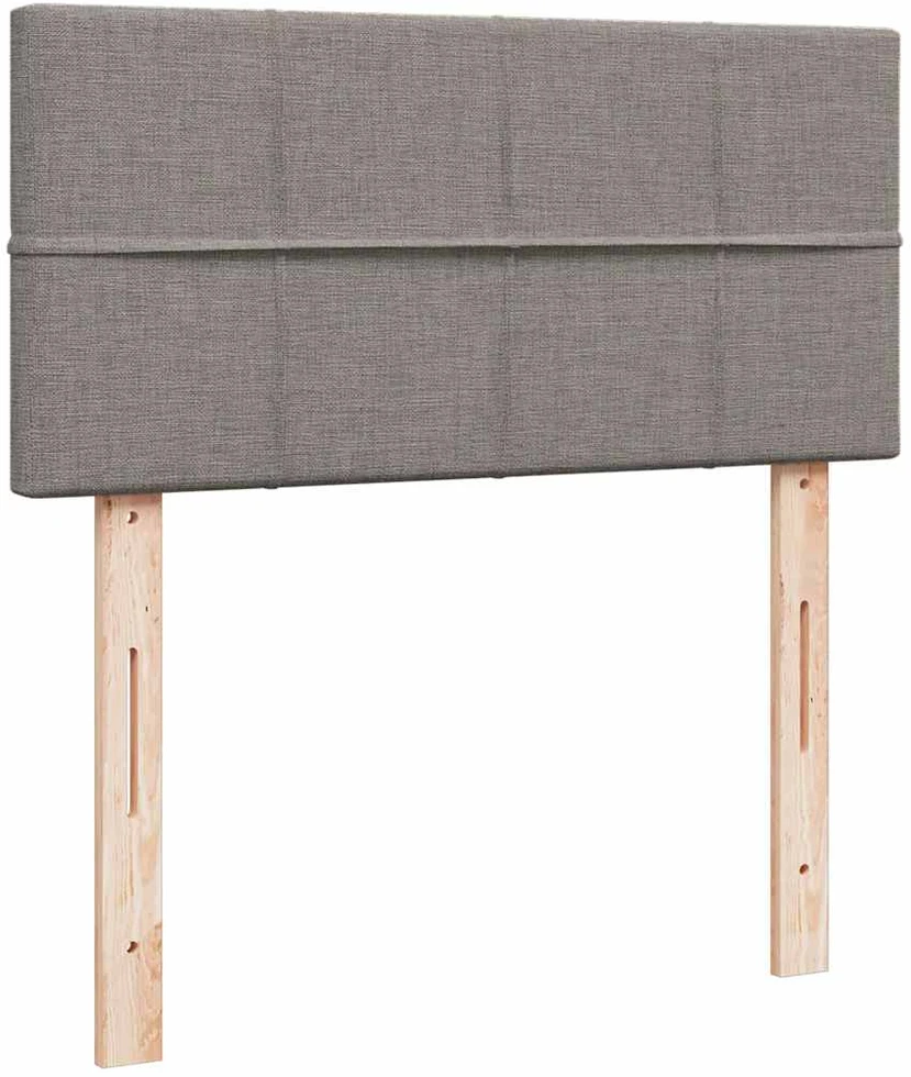 Lova su spyruoklėmis ir čiužiniu, taupe, 90x190 cm, audinys