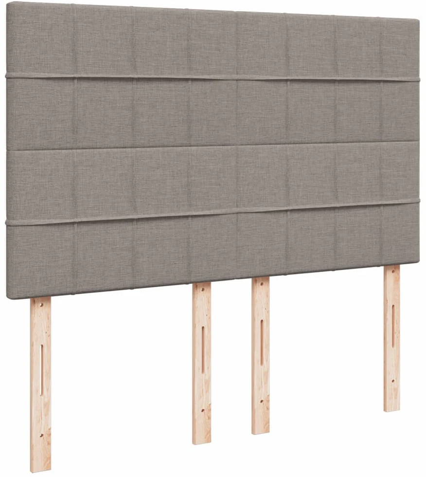 Lova su spyruoklėmis ir čiužiniu, taupe, 140x200 cm, audinys