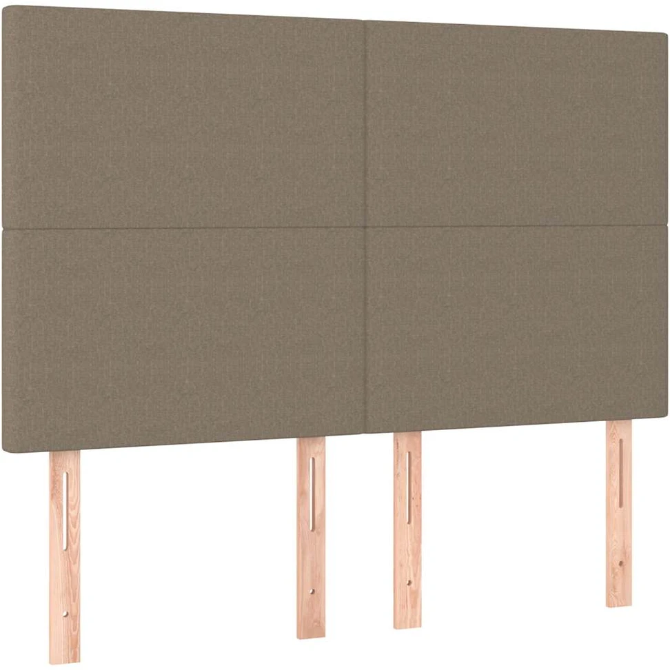 Lova su spyruoklėmis ir čiužiniu, taupe, 140x190 cm, audinys
