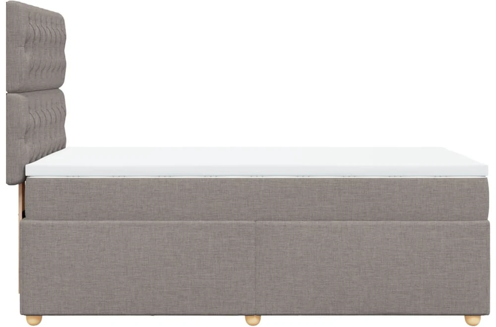 Lova su spyruoklėmis ir čiužiniu, taupe, 100x200cm, audinys