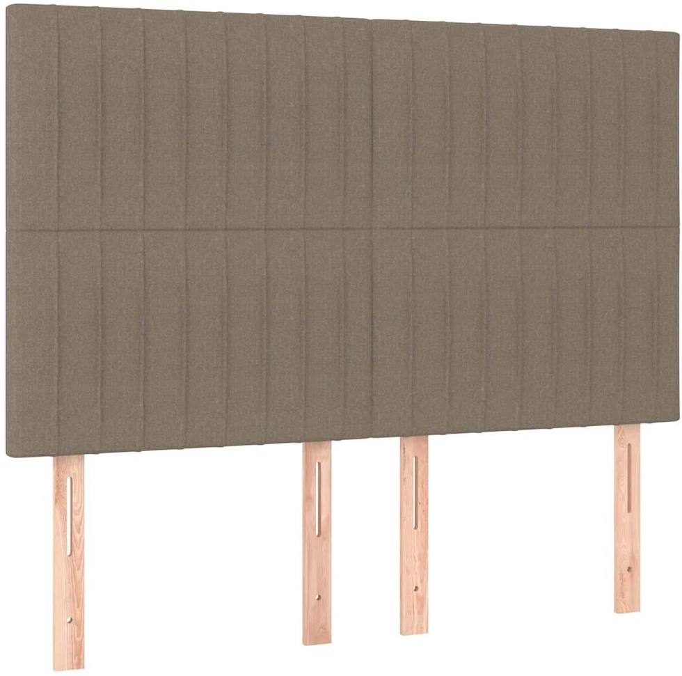 Lova su spyruoklėmis ir čiužiniu, taupe, 140x190 cm, audinys