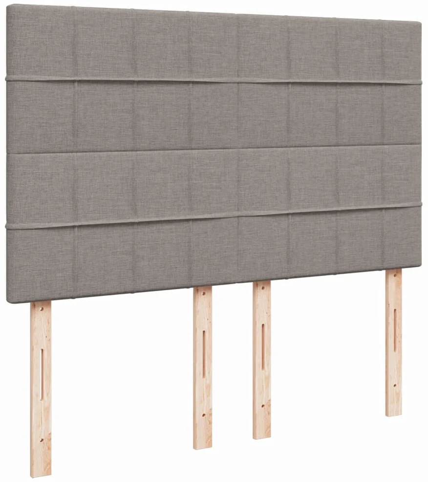 Lova su spyruoklėmis ir čiužiniu, taupe, 140x190 cm, audinys
