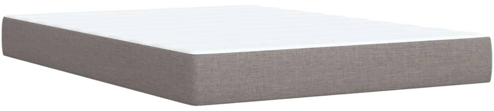 Lova su spyruoklėmis ir čiužiniu, taupe, 140x200 cm, audinys