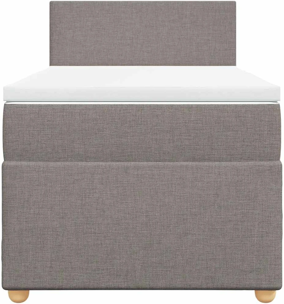 Lova su spyruoklėmis ir čiužiniu, taupe, 80x200 cm, audinys