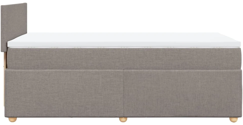 Lova su spyruoklėmis ir čiužiniu, taupe, 100x200cm, audinys