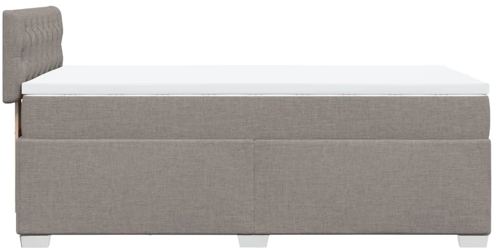 Lova su spyruoklėmis ir čiužiniu, taupe, 80x200 cm, audinys