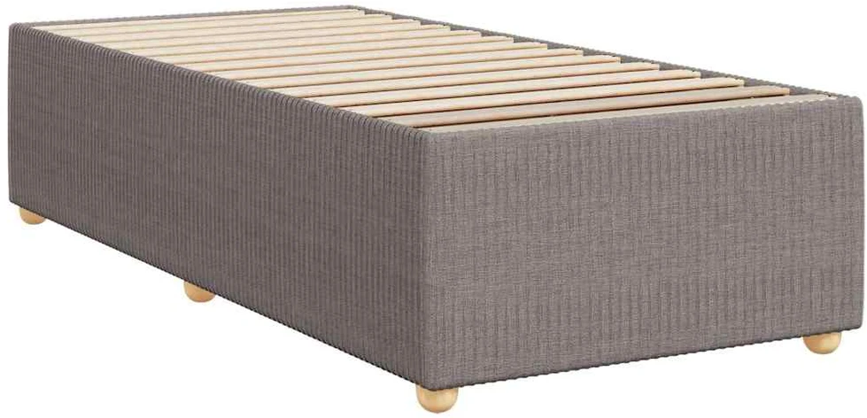 Lova su spyruoklėmis ir čiužiniu, taupe, 100x200cm, audinys