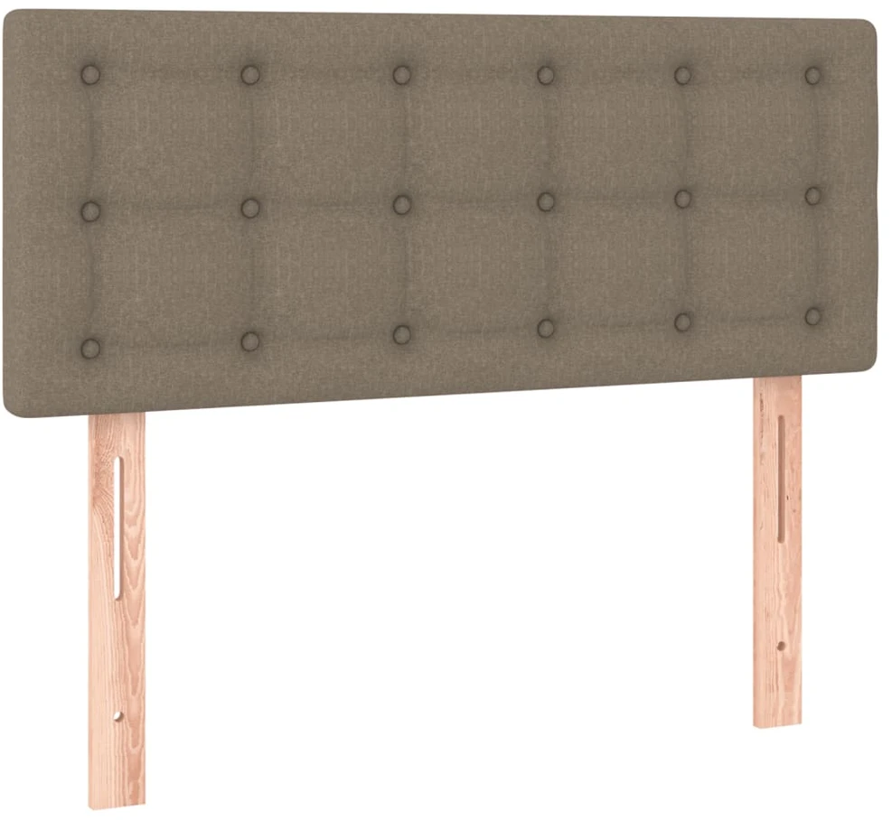 Lova su spyruoklėmis ir čiužiniu, taupe, 90x200 cm, audinys