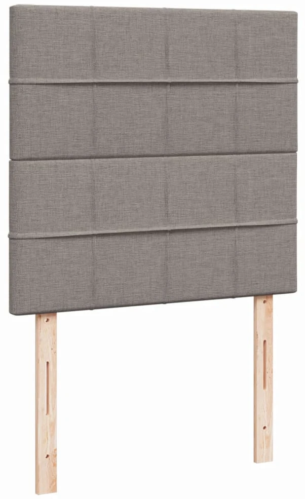 Lova su spyruoklėmis ir čiužiniu, taupe, 90x190 cm, audinys