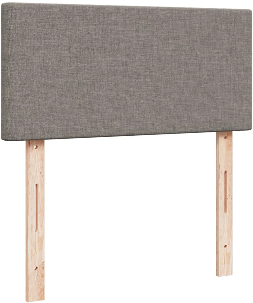 Lova su spyruoklėmis ir čiužiniu, taupe, 90x200 cm, audinys