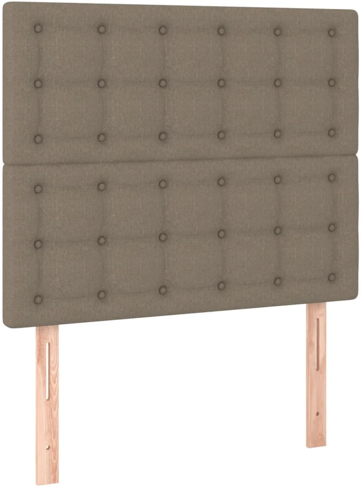 Lova su spyruoklėmis ir čiužiniu, taupe, 90x200 cm, audinys