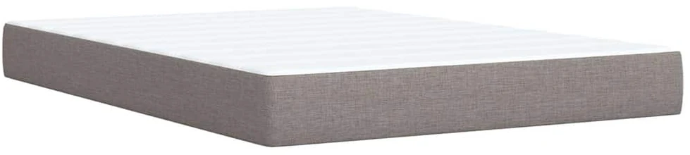 Lova su spyruoklėmis ir čiužiniu, taupe, 140x200 cm, audinys