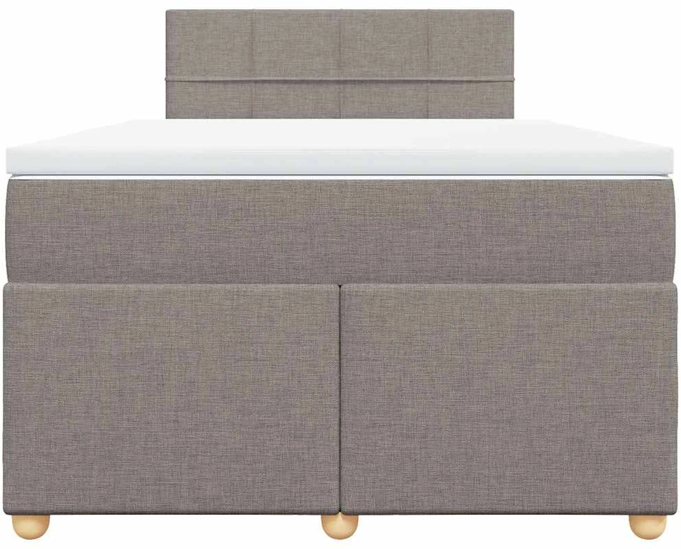 Lova su spyruoklėmis ir čiužiniu, taupe, 120x200 cm, audinys