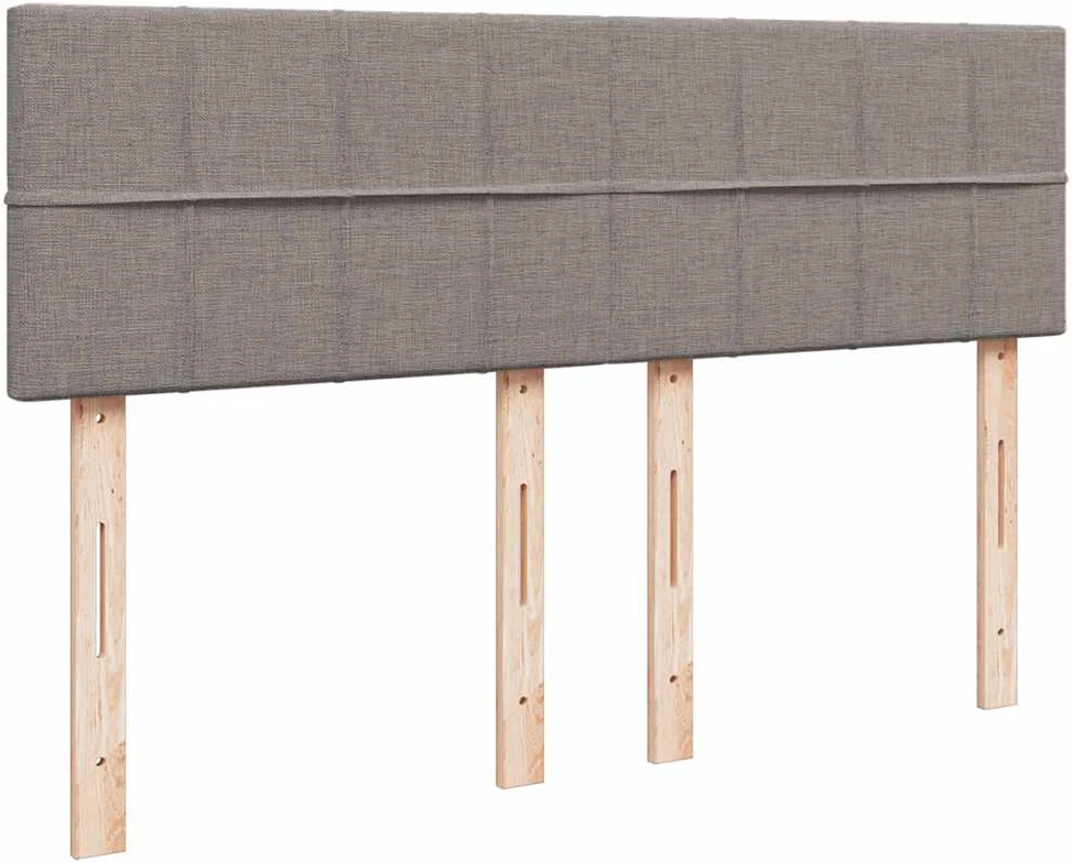 Lova su spyruoklėmis ir čiužiniu, taupe, 140x190 cm, audinys