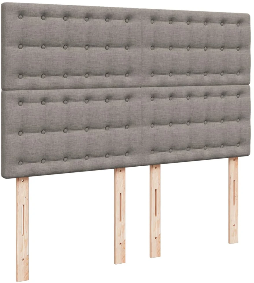 Lova su spyruoklėmis ir čiužiniu, taupe, 140x190 cm, audinys